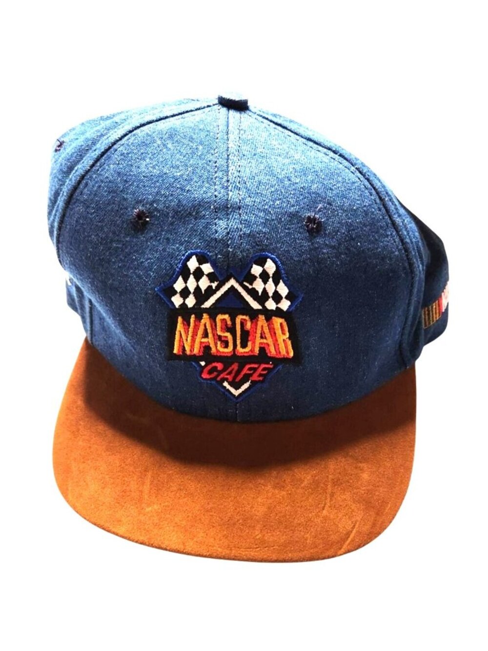 NASCAR Hat Cafe Myrtle Beach Denim Suede Cap Made in USA Racewear nwt Racing